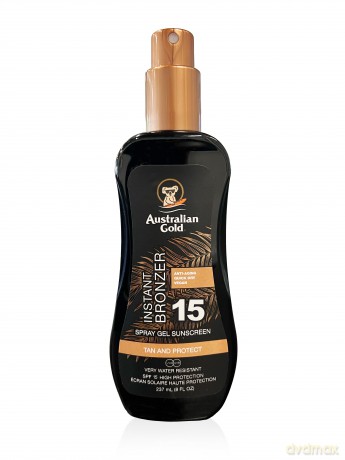 Australian Gold - Sunscreen Spray Gel w. Instant Bronzer 237 ml - SPF 15
