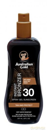 Australian Gold - Sunscreen Spray Gel w. Instant Bronzer 237 ml - SPF 30