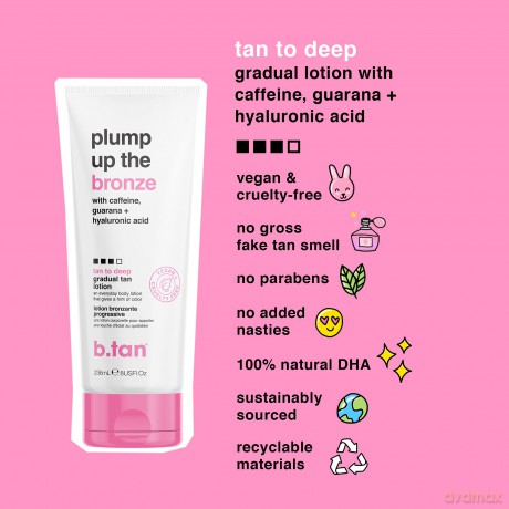 b.tan - Plump Up The Bronze Tan To Deep Gradual Lotion 236 ml