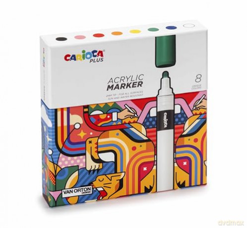 Carioca Plus - Acrylic markers, 8 pcs (809309)