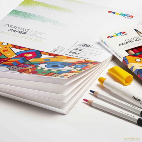 Carioca Plus - Drawing pad 140g, A4, 30 pages (809321)