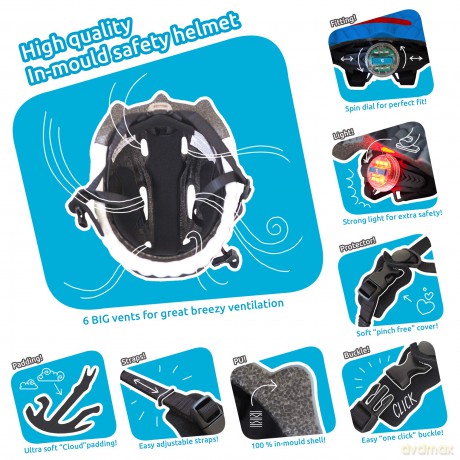 Crazy Safety - Dino Bicycle Helmet - Blue (100201-02-01)