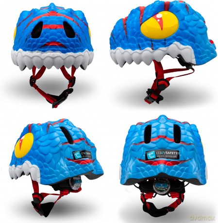 Crazy Safety - Dino Bicycle Helmet - Blue (100201-02-01)