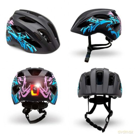 Crazy Safety - Grafitti Bicycle Helmet - Black/Blue (160101-06-01)