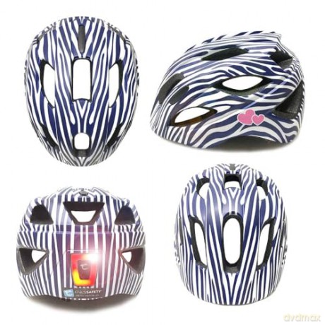 Crazy Safety - Stripes Bicycle Helmet - Dark Blue (160101-02-01)