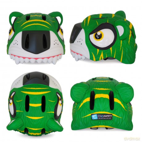 Crazy Safety - Tiger Bicycle Helmet - Green (100101-02-01)