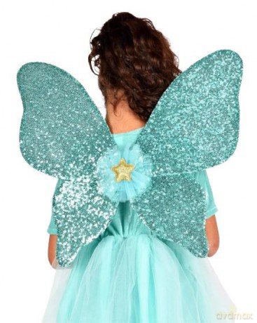 Den Goda Fen - Wings w. Sequin Mint Green (50 cm) (F3550)