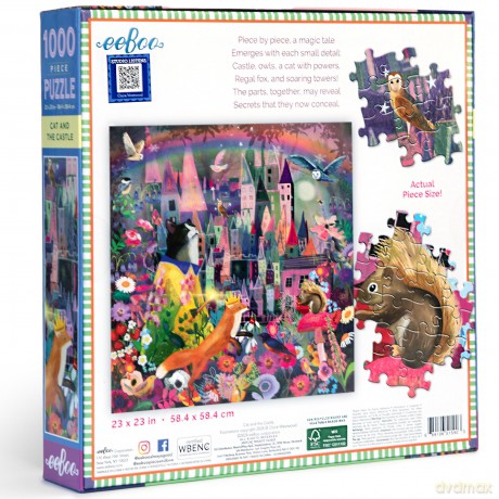 eeBoo - Puzzle 1000 pcs - Cat and Castle - (EPZTCAC)