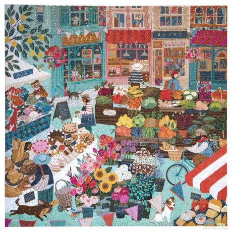 eeBoo - Puzzle 1000 pcs - English Green Market - (EPZTEGM)