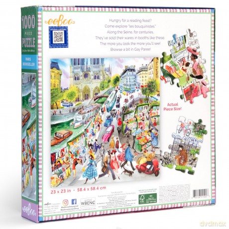 eeBoo - Puzzle 1000 pcs - Paris Bookseller - (EPZTPBS)