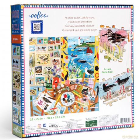eeBoo - Puzzle 1000 pcs - Seabirds - (EPZTSAB)