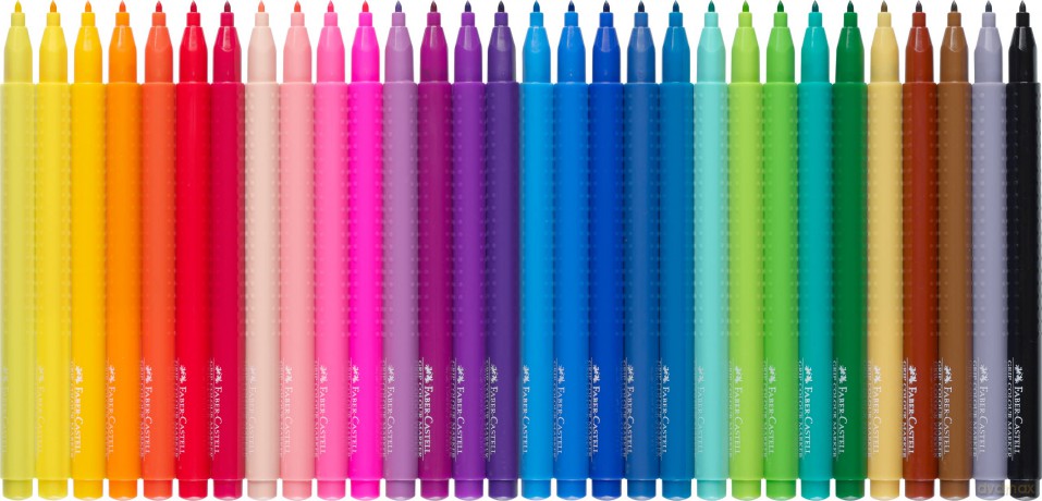 Faber-Castell - Fibre-tip pens Grip Colour Marker set, 30 pc (155335)