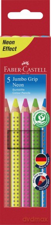 Faber-Castell - Pencil Jumbo Grip Neon box (5 pcs) (110994)