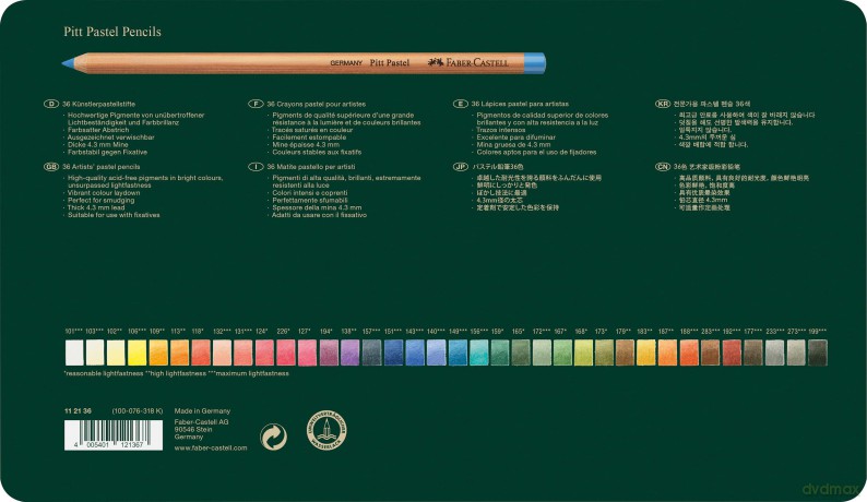 Faber-Castell - Pitt Pastel Colour pencil, 36 pc (112136)
