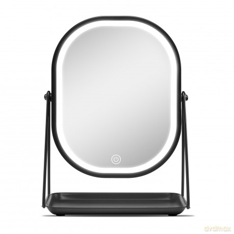 Gillian Jones - Mirror With LED Light and Tray - Black
