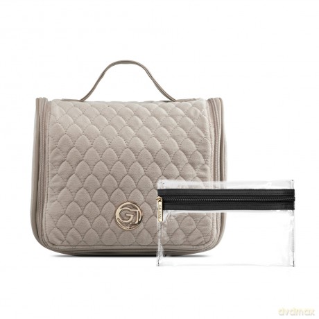 Gillian Jones - Organizer Cosmetic Bag Beige velour