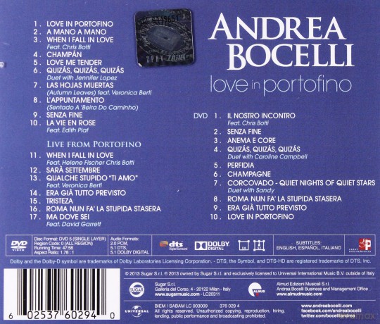 Andrea Bocelli: Love In Portofino (PL) [CD]+[DVD]