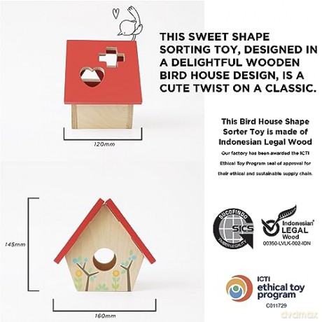 Le Toy Van - Petilou - My Little Bird House Shape Sorter - (LPL085)