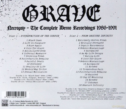 Grave: Necropsy - The Complete Demo Recordings 1986-1991 [2CD]