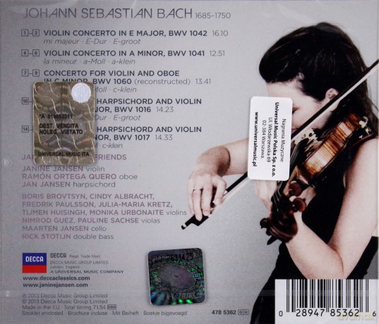 Janine Jansen: Bach Violin Concertos [CD]