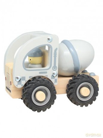 Magni - Wooden cement truck with rubber wheels (5593)