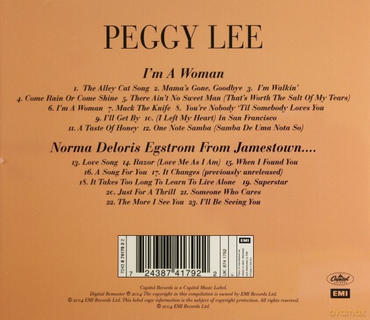 Peggy Lee: I'm A Woman/Norma Deloris Egstrom From J [CD]