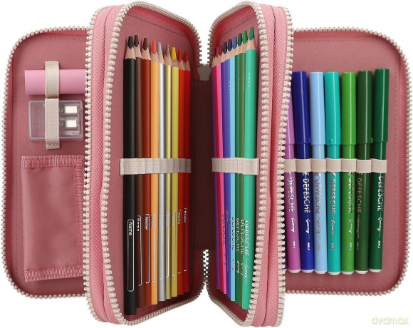 Miss Melody Triple Pencil Case FLOWERS (0412869)