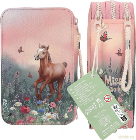 Miss Melody Triple Pencil Case FLOWERS (0412869)