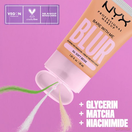 NYX Professional Makeup - Bare With Me Blur Tint Foundation 06 Soft Beige