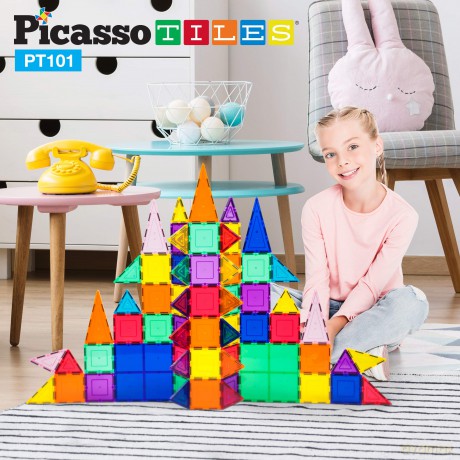 Picasso Tiles - 3-D Magnetic Building Set (101 pcs) (PT101)