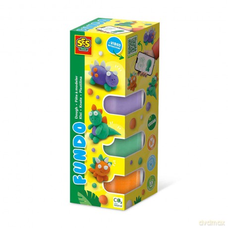 SES Creative - Dough - FunDo Dinos 3x90gr 1x40gr - (S00812)