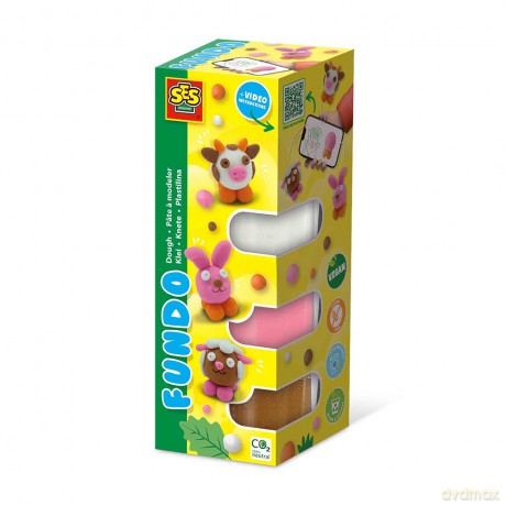 SES Creative - Dough - FunDo Farm animals 3x90gr 1x40gr - (S00811)