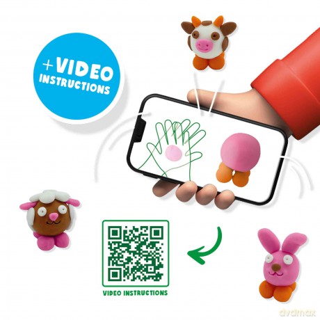 SES Creative - Dough - FunDo Farm animals 3x90gr 1x40gr - (S00811)