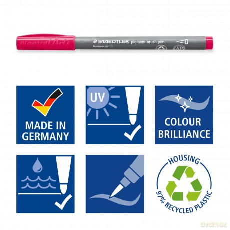 Staedtler - Brush Pen Pigment Basic, 12 pcs (371 C12-1)