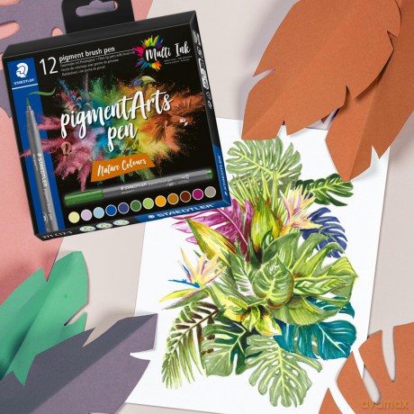 Staedtler - Brush Pen Pigment Nature, 12 pcs (371 C12-3)