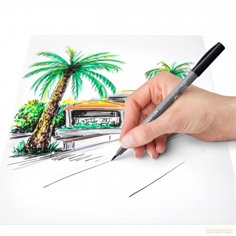 Staedtler - Brush Pen Soft pigment, Gray 6 pcs (372 C6)