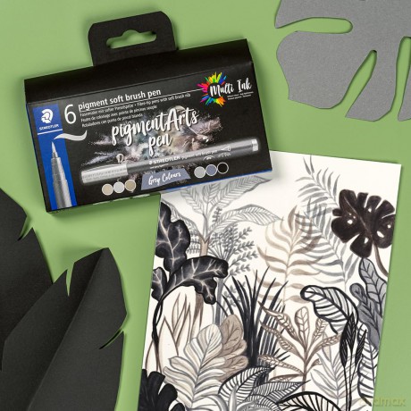 Staedtler - Brush Pen Soft pigment, Gray 6 pcs (372 C6)