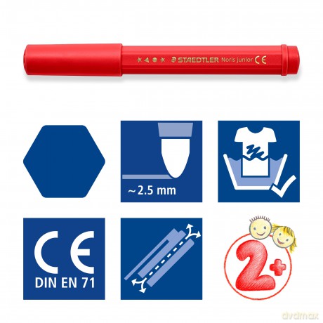 Staedtler - Noris Junior Marker, 12 pcs (+2 years) (329 C12)