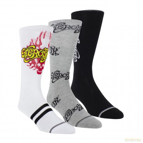 Aerosmith: Aerosmith Assorted Crew Socks 3 Pack (One Size)