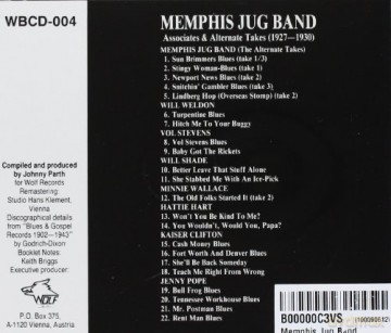 Memphis Jug Band: Associates & Alternate Takes [CD]