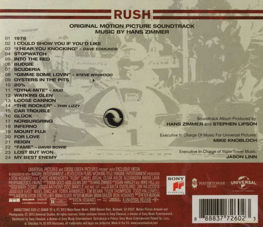 Rush soundtrack (Wyścig) (Hans Zimmer) [CD]
