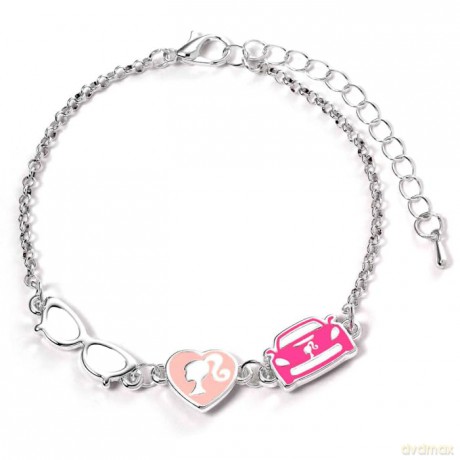 Barbie: Barbie Charm Enamelled Charm Bracelet (Silhouette. Glasses & Corvette)
