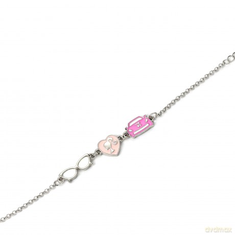 Barbie: Barbie Charm Enamelled Charm Bracelet (Silhouette. Glasses & Corvette)