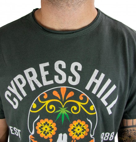 Cypress Hill: Cypress Hill - Floral Skull Amplified Vintage Charcoal Small T-Shirt
