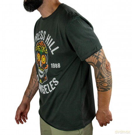 Cypress Hill: Cypress Hill - Floral Skull Amplified Vintage Charcoal Small T-Shirt