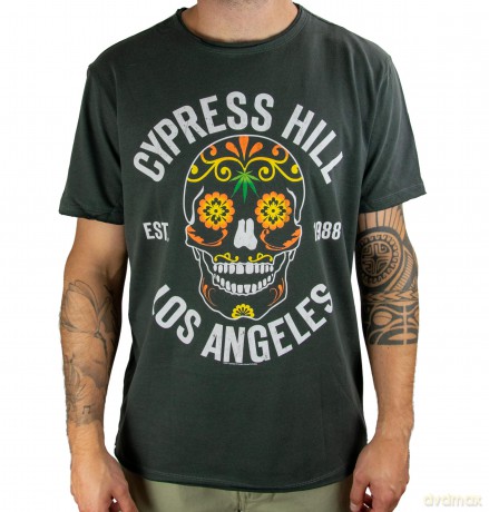 Cypress Hill: Cypress Hill - Floral Skull Amplified Vintage Charcoal Xx Large T-Shirt