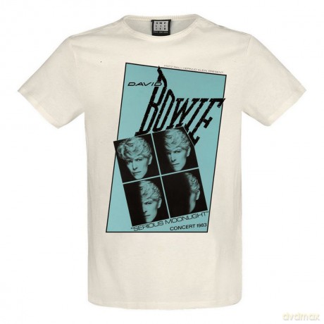 David Bowie: David Bowie - Serious Moonlight Quad Amplified Medium Vintage White T Shirt