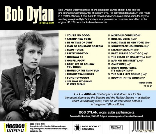 Bob Dylan: Debut Album (+12 Bonus Tracks) [CD]