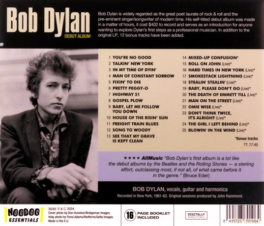 Bob Dylan: Debut Album (+12 Bonus Tracks) [CD]