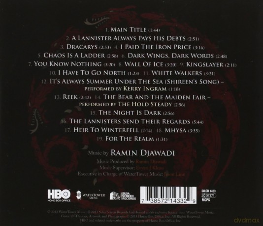 Game of Thrones Season 3 soundtrack (Gra o Tron Sezon 3) (Ramin Djawi) [CD]